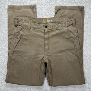 Carhartt Relaxed Fit Canvas Pants Mens 38x36 (Actual 36x35) Tan Workwear Utility